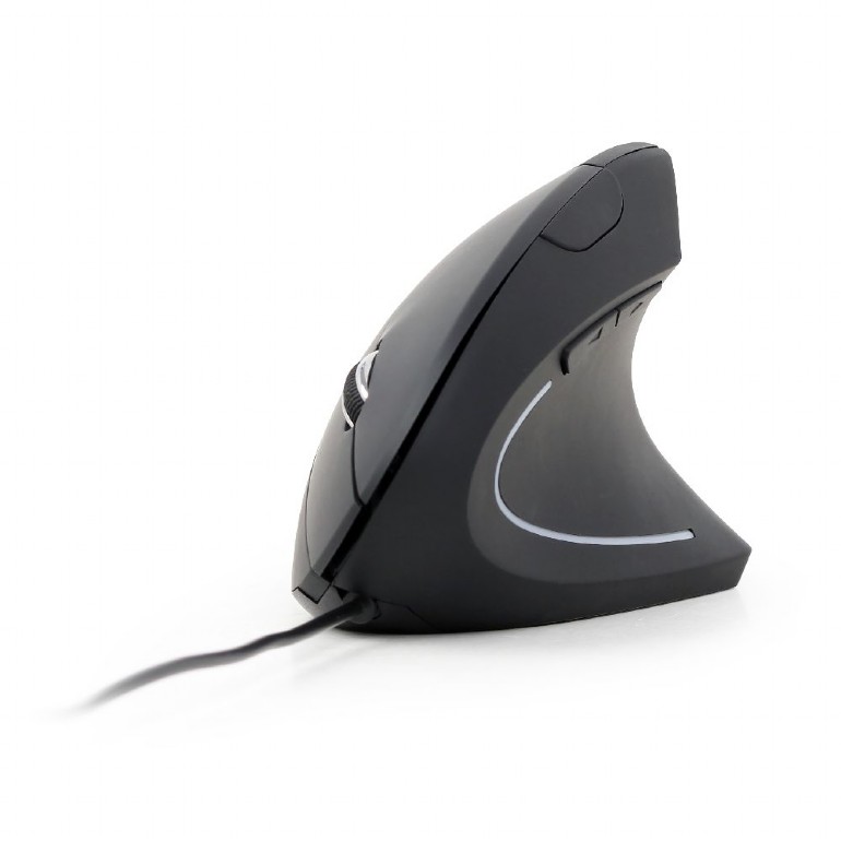 MOUSE GEMBIRD, PC sau NB, cu fir, USB, optic, 3200 dpi, butoane/scroll 6/1, ergonomic, negru, "MUS-ERGO-01" (timbru verde 0.18 lei)
