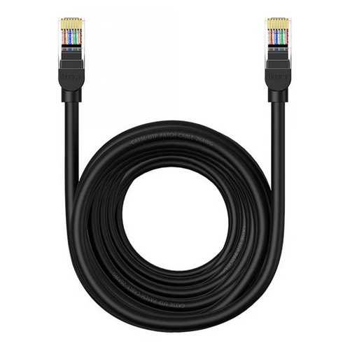 PATCH CORD UTP Baseus Cat5, fire din cupru, round cable, viteza maxima 1 Gbps, PVC, 10m, negru "B00133206111-07" (timbru verde 0.08 lei) - 6932172637057