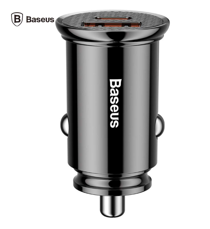 INCARCATOR auto Baseus Circular Plastic PPS, 1 x USB Output 4.5V/5A, 1 x USB Type-C Output 5V/3A, total output 30W, pt. bricheta auto, negru "CCALL-YS01" (timbru verde 0.18 lei) - 6953156286535