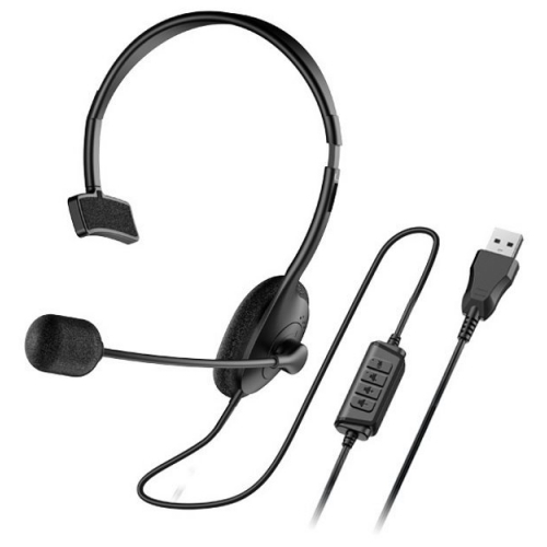 CASTI Genius, "HS-100U", cu fir, standard, utilizare multimedia, call center, microfon pe brat, conectare prin USB, cablu 2m, negru, "31710027400", (timbru verde 0.8 lei)