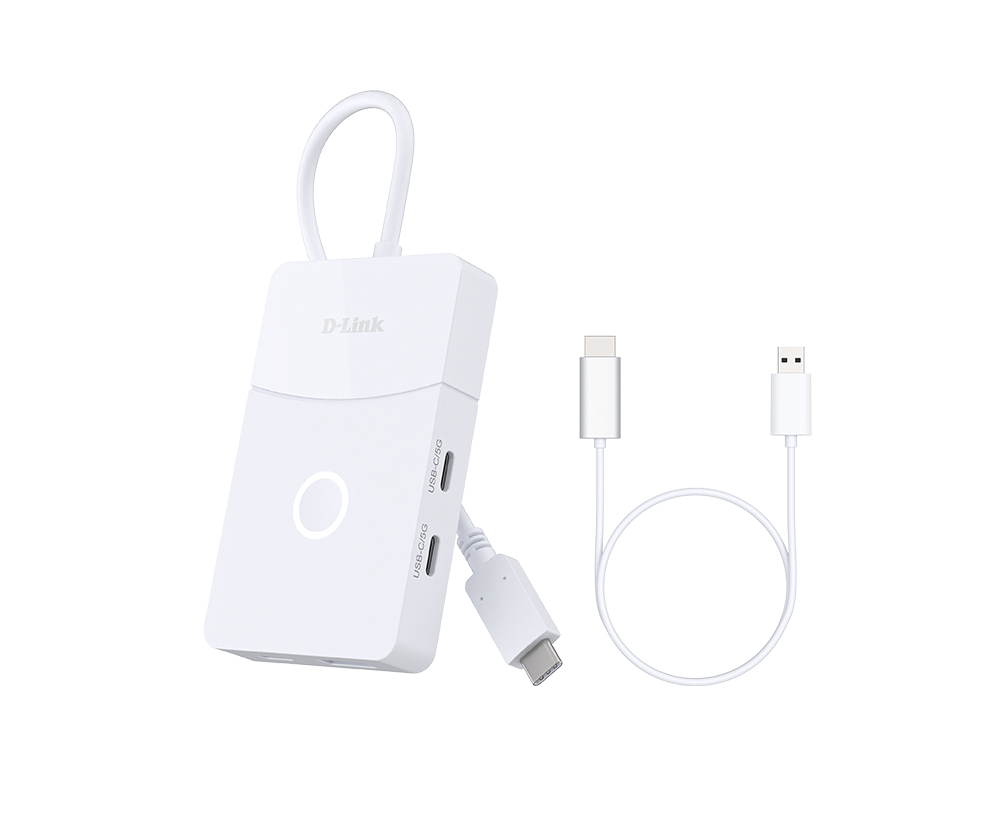 HUB extern D-LINK conectare PC USB Type-C, porturi: 1 x HDMI 1.2 wireless pana la 30m, 1 x USB 3.0 Type-A, 2 x USB 3.0 Type-C, 1 x wired HDMI 2.0 4K/60Hz, "DUP-501" (timbru verde 0.8 lei)