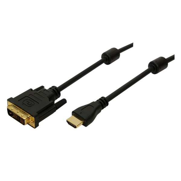 CABLU video LOGILINK, HDMI (T) la DVI-D SL (T), 5m, conectori auriti, rezolutie maxima Full HD (1920 x 1200) la 60 Hz, bidirectional, plastic, dublu ecranaj, negru, "CH0015" (timbru verde 0.8 lei)