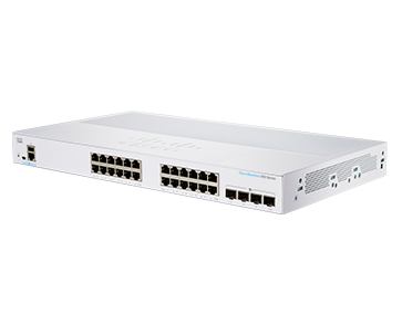 SWITCH CISCO, Gigabit x 24, SFP x 4, managed, rackabil, "CBS350-24T-4X-EU" (timbru verde 2 lei)