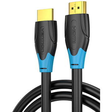 Cablu video Vention, HDMI(T) la HDMI(T), 1.5m, rezolutie maxima 4K la 60Hz, conectori auriti, cupru, invelis PVC, negru, "AACBG" (timbru verde 0.18lei) - 6922794732650