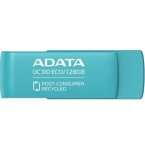 MEMORIE USB 3.2 ADATA 128 GB, protectie slide laterala, carcasa plastic, albastru, "UC310E-128G-RGN" (timbru verde 0.03 lei)
