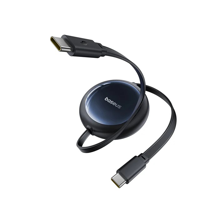 CABLU alimentare si date Baseus Nomos, Fast Charging Data Cable pt. smartphone, retractabil, USB Type-C la USB Type-C 100W, 1.5m, negru "P10370900123-00" (timbru verde 0.08 lei) - 6932172677237