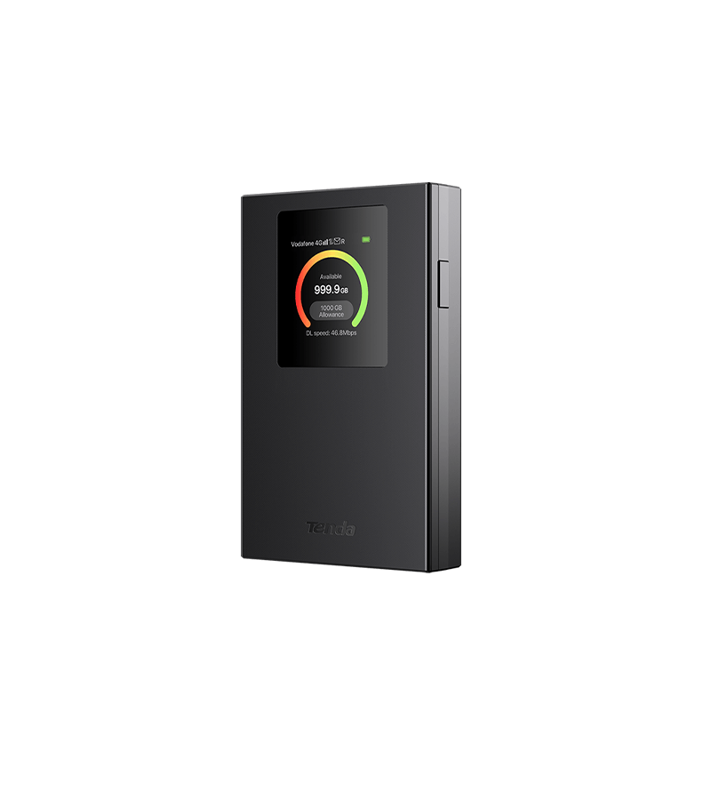 ROUTER Tenda wireless portabil, 3G/4G Mobile Wi-Fi, 300Mbps, Internal LTE Modem, Nano SIM card slot, LED screen display, rechargeable battery, Wi-Fi 6 AX300 "MF6" (include TV 0.8 lei)