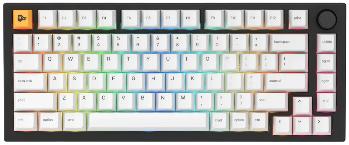 Glorious Tastatura mecanica GMMK PRO 75% Pre-built, USB-C, Fox Linear Switch, Layout US, Negru/Alb "GLO-GMMK-P75-FOX-B" (timbru verde 0.8 lei)