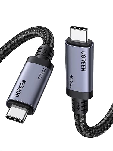 CABLU alimentare si date Ugreen, "L706", USB4 / Thunderbold Fast Charging Data Cable pt. smartphone, USB Type-C la USB Type-C 240W / 5A, braided, 1m, negru "65383" (timbru verde 0.08 lei)