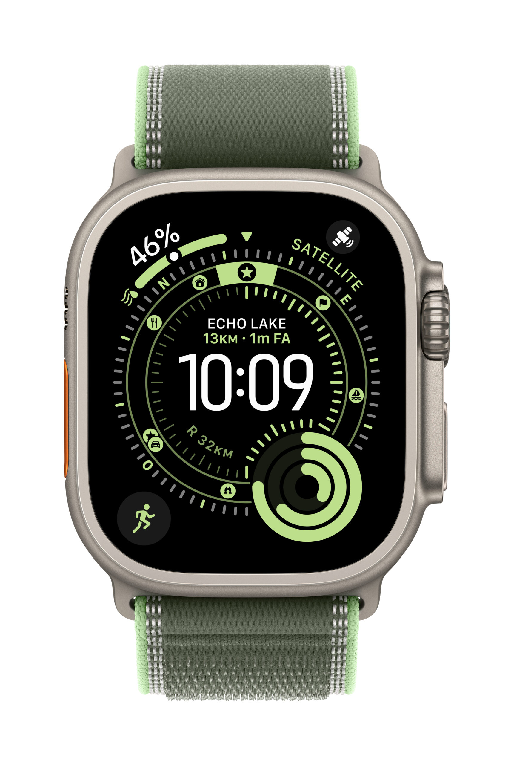 AW BAND 49MM TRAIL GN/NEON NAT TITAN S/M "MFT44ZM/A"