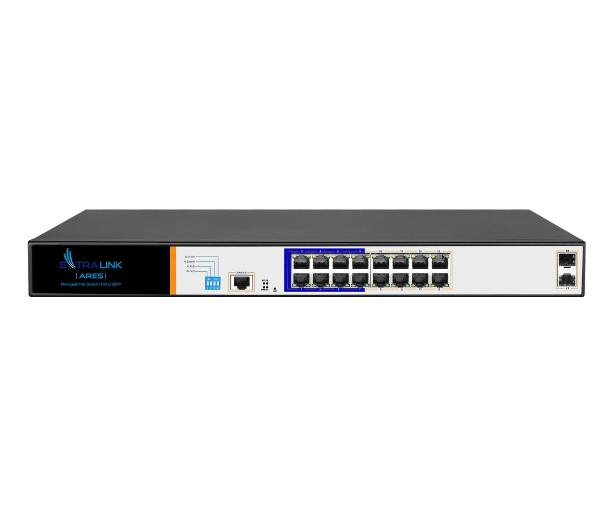 Extralink ARES PoE Switch "EX.3807" (timbru verde 2 lei)