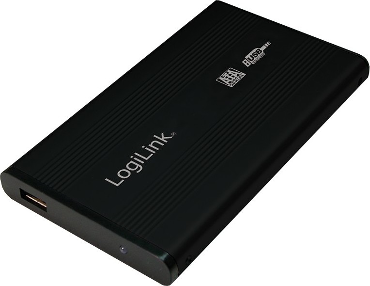 RACK extern LOGILINK, pt HDD/SSD, 2.5 inch, S-ATA, interfata PC USB 2.0, aluminiu, negru, "UA0041B" (timbru verde 0.8 lei)