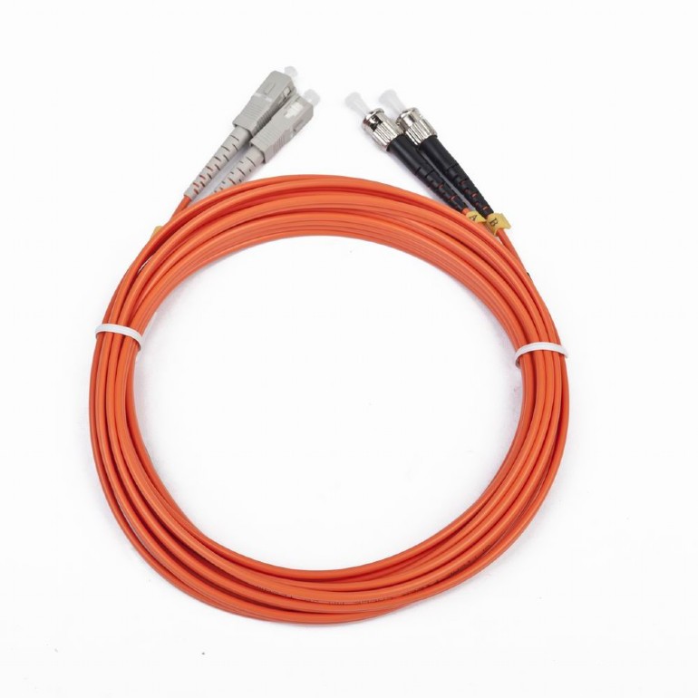 CABLU FIBRA OPTICA duplex multimode, 2m, conectori ST-SC, bulk, "CFO-STSC-OM2-2M"