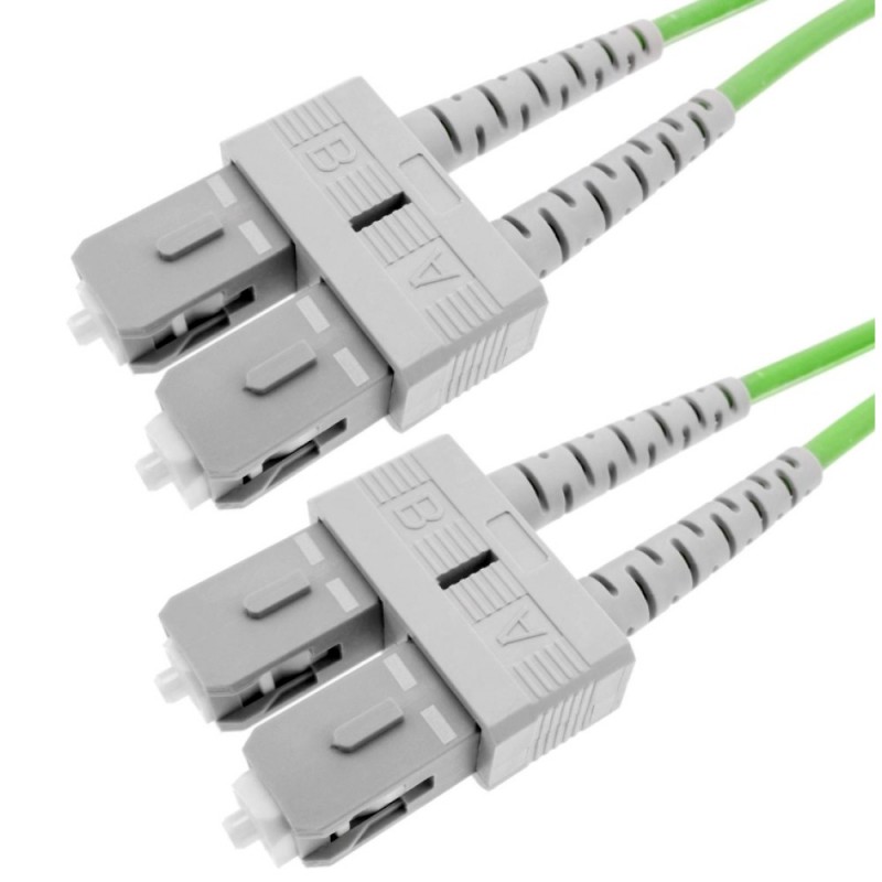 Patchcord FO SC/PC-SC/PC, MM OM5 50/125, manta LSZH 3.0mm, duplex 2m - EMTEX "SC-SC-MM5/DX-2" (timbru verde 0.8 lei)