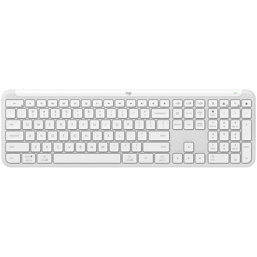 LOGITECH SIGNATURE SLIM WIRELESS KEYBOARD K950 - OFF WHITE - US INTL - 2.4GHZ/BT - INTNL-973 "920-012466" (timbru verde 0.8 lei)
