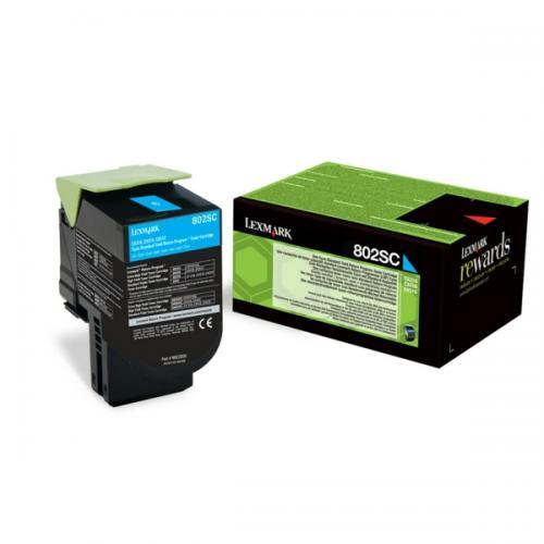 Toner Original Lexmark Cyan, 80C2SCE, pentru CX310|CX410|CX510, 2K, (timbru verde 1.2 lei) , "80C2SCE"