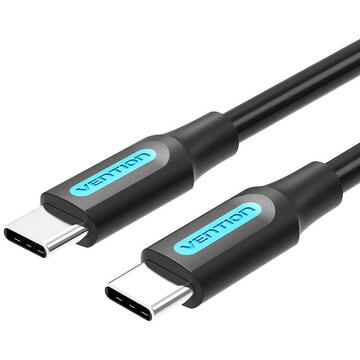 Cablu USB Vention, USB Type-C (T) la USB Type-C (T), 1.5m rata transfer 480 Mbps, invelis PVC, negru, "COSBG" (timbru verde 0.18 lei) - 6922794749450