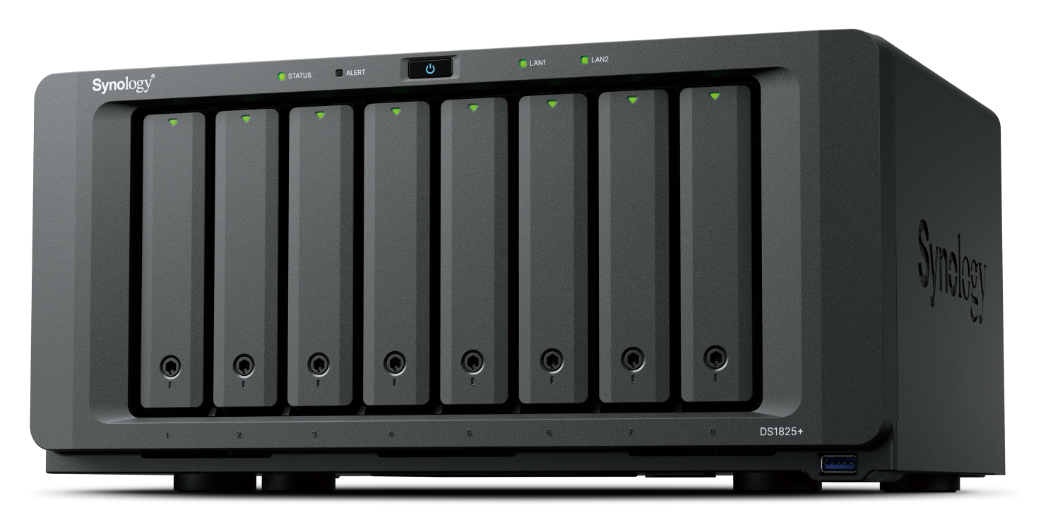 SYNOLOGY DS1825+ 8-Bay NAS AMD Ryzen Embedded V1500B 8GB DDR4 ECC SODIMM "DS1825+" (timbru verde 0.8 lei)