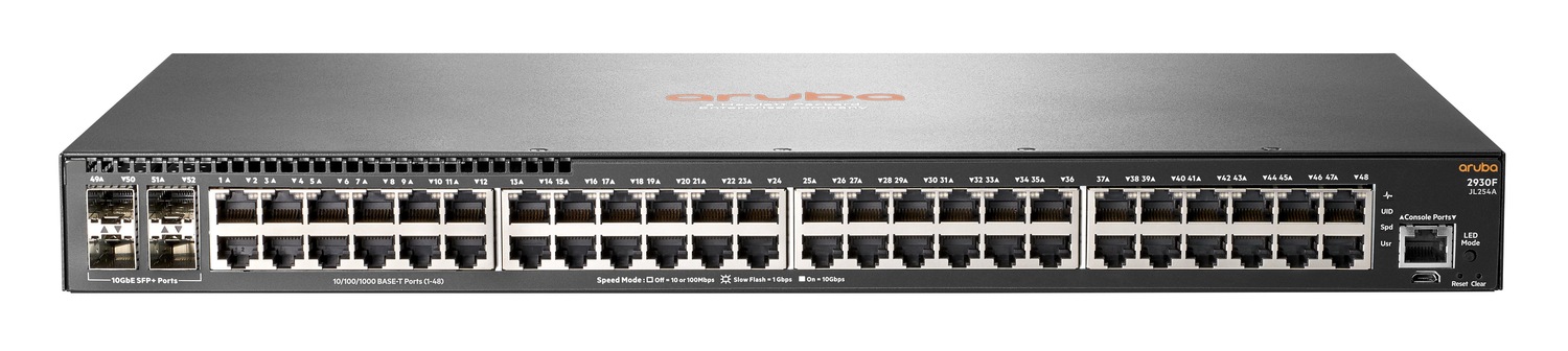 SWITCH HP, Aruba 2930F, porturi Gigabit x 48, SFP+ x 4, managed, rackabil, carcasa metalica, "JL254A" (timbru verde 2 lei)
