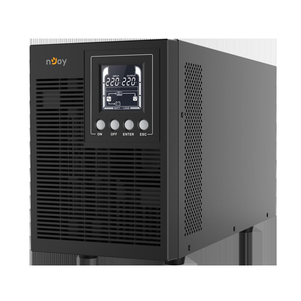 UPS NJOY, "ECHO PRO 2000", Online cu sinusoida pura, tower, 2000VA/1600W, AVR, Schuko x 4, 4 x baterie GP07122L, display LCD, back-up 1 - 10 min., "UPOL-OL200EP-CG01B" (timbru verde 11 lei)