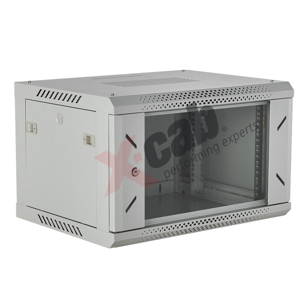 Cabinet metalic de perete 19", tip rack wallmount, 6U 600x600 mm, Xcab S Gri "Xcab-6U60S.7035"