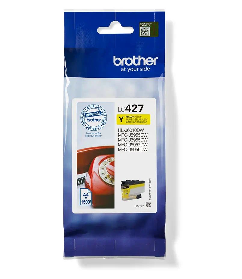 Cartus Cerneala Original Brother Yellow, LC427Y, pentru MFC J5955|MFC J6955|MFC J6957, 1.5K, (timbru verde 0.15 lei), "LC427Y"