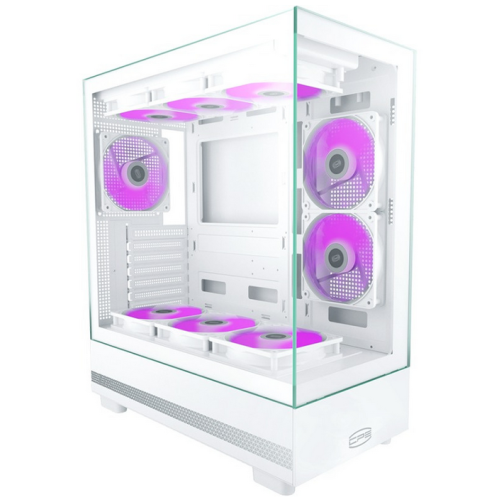 CARCASA PCCooler "C3 Q500", middle tower, gaming, fara sursa, suporta 7xfan, PSU shroud, USB Type-C x 1, USB 3.0 x 1, USB 2.0 x 1, audio+mic, 7 sloturi expansiune, alb, "C3 Q500 WH"