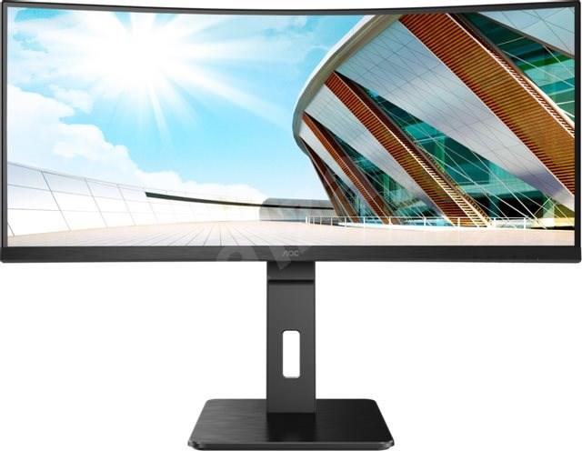 MONITOR AOC - gaming 34 inch, Gaming, VA, UWQHD (3440 x 1440), Wide | curbat, 300 cd/mp, 1 ms, HDMI | DisplayPort, "CU34P2A" (timbru verde 7 lei)