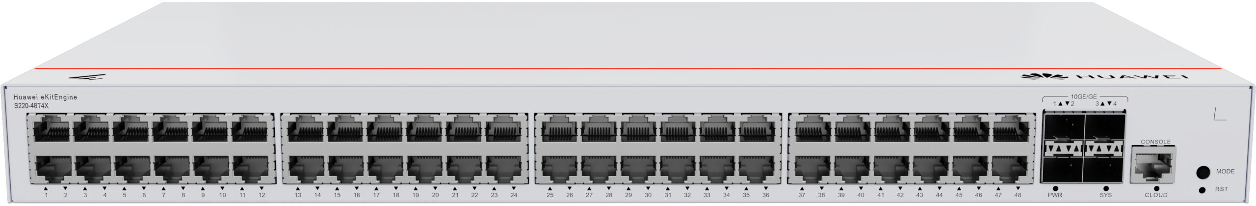HUAWEI eKitEngine S220-48x10/100/1000BASE-T ports 4x10GE SFP+ ports built-in AC power Damaged Box (P) "S220-48T4X" (timbru verde 2 lei)