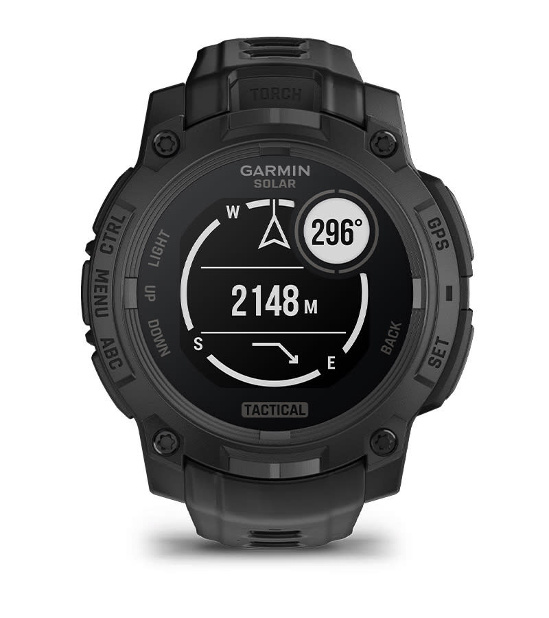Smartwatch Instinct 3 45 mm, Solar, Tactical Edition, Black with Black Band"010-02934-50" - imagine 5