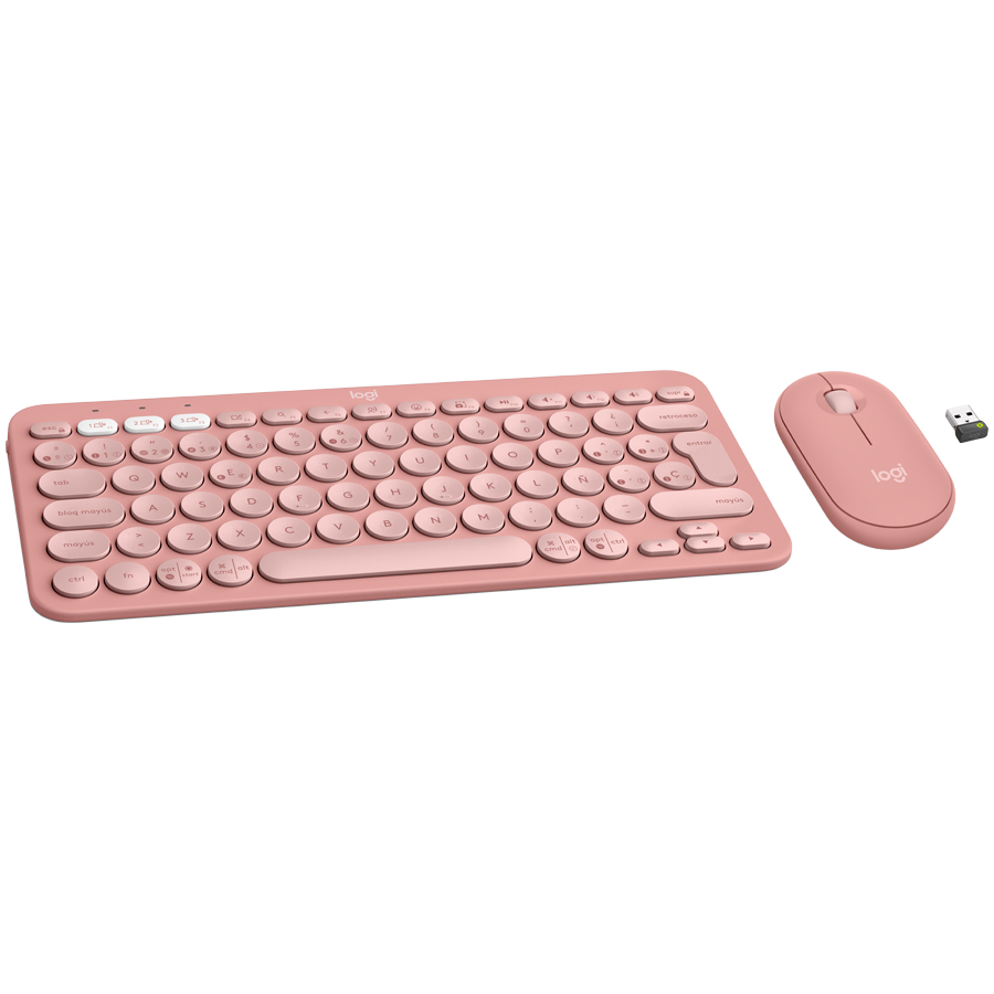 LOGITECH Pebble 2 Combo - TONAL ROSE - (US) INTL - 2.4GHZ/BT - N/A - INTNL-973 - UNIVERSAL "920-012241" (timbru verde 0.8 lei)