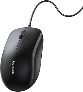 MOUSE Ugreen, "MU007" PC sau NB, conectare PC prin USB, optic, 3/1 butoane/scroll, 1200 dpi, lungime cablu 1.5m, negru "90789" (timbru verde 0.18 lei) - 6957303897896