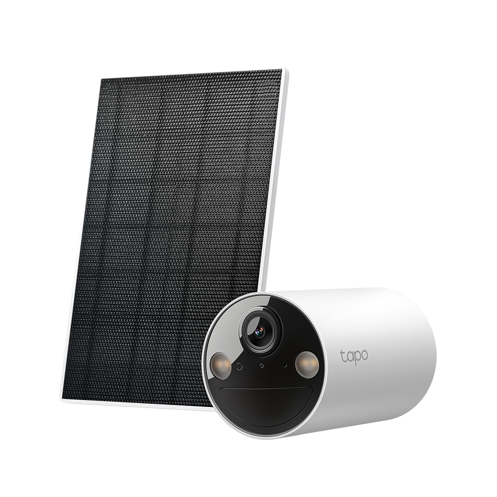 CAMERA IP TP-LINK + PANOU SOLAR, wireless pt.exterior, alimentare solara cu baterie reincarcabila, dist. IR 9 m, tip lentila fixa 4 mm, 2K 3MP, microfon, carcasa plastic, slot SD card, "TC82 KIT" (timbru verde 0.8 lei)