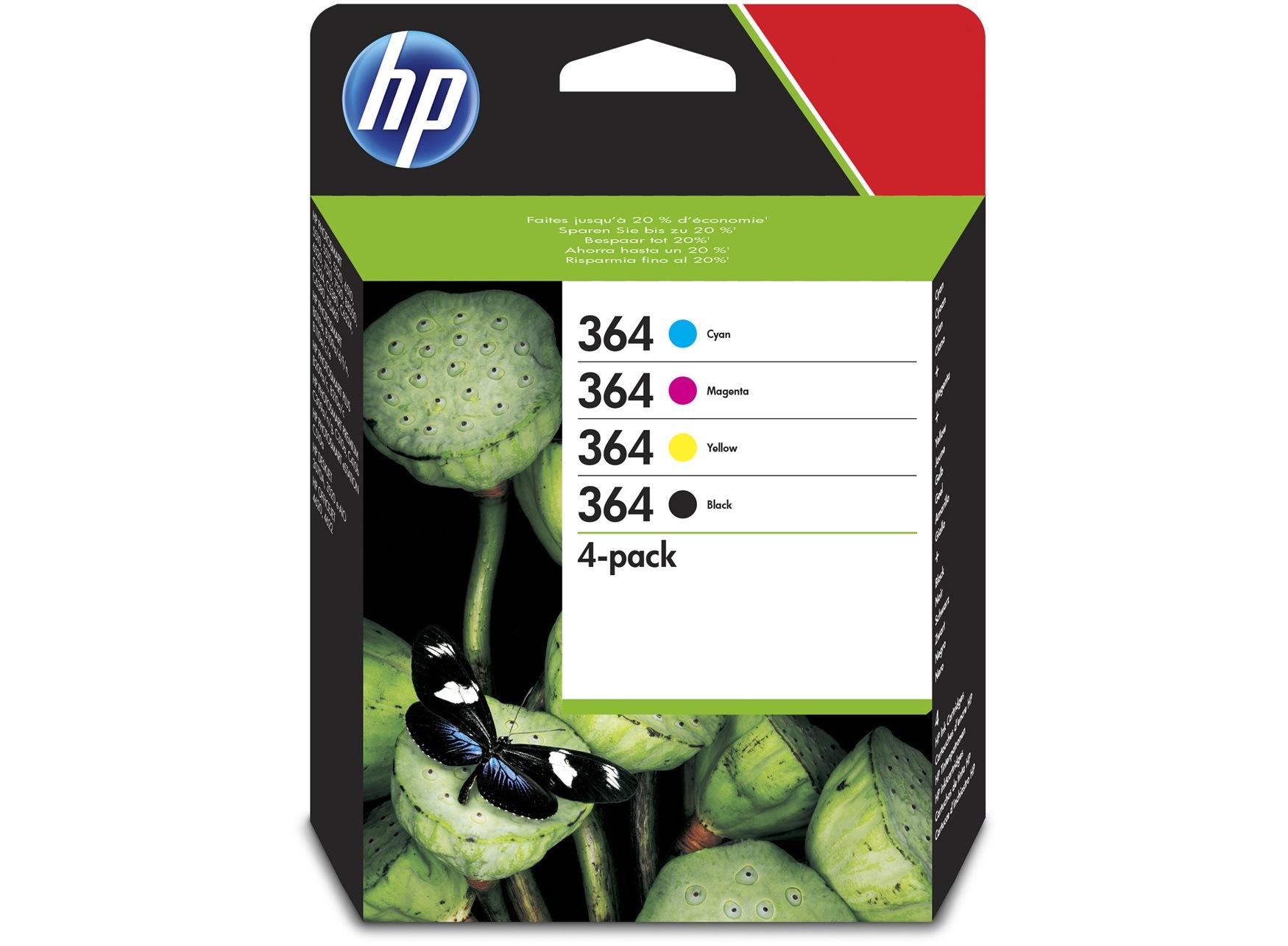Combo-Pack Original HP CMYK, nr.364, pentru Photosmart 7510|C311A|C410B|C5380| C6380| D5460|C309A|C309G|C310A|B8550, , (timbru verde 0.60 lei), "N9J73AE"