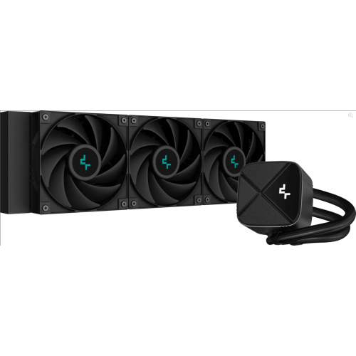 COOLER DeepCool "LS720S Zero Dark",lichid, skt. Intel LGA1700/1200/115x,AMD AM5/AM4,radiator aluminiu,3100 rpm,3x120mm,500-2500 rpm,4-pin PWM, LED alb, negru "R-LS720-BKNNMM-G-1" (timbru verde 2 lei)
