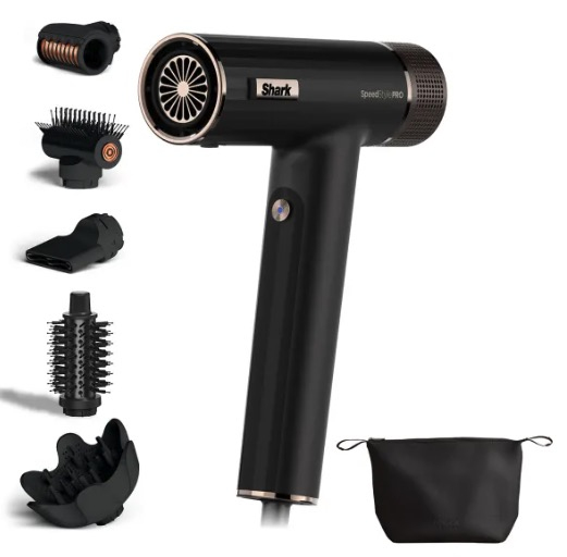 Uscator de par Shark SpeedStyle Pro HD752EU, 1750 W, 3 viteze, 3 setari temperatura, Ionizare (Negru) "HD752EU" (timbru verde 2 lei)