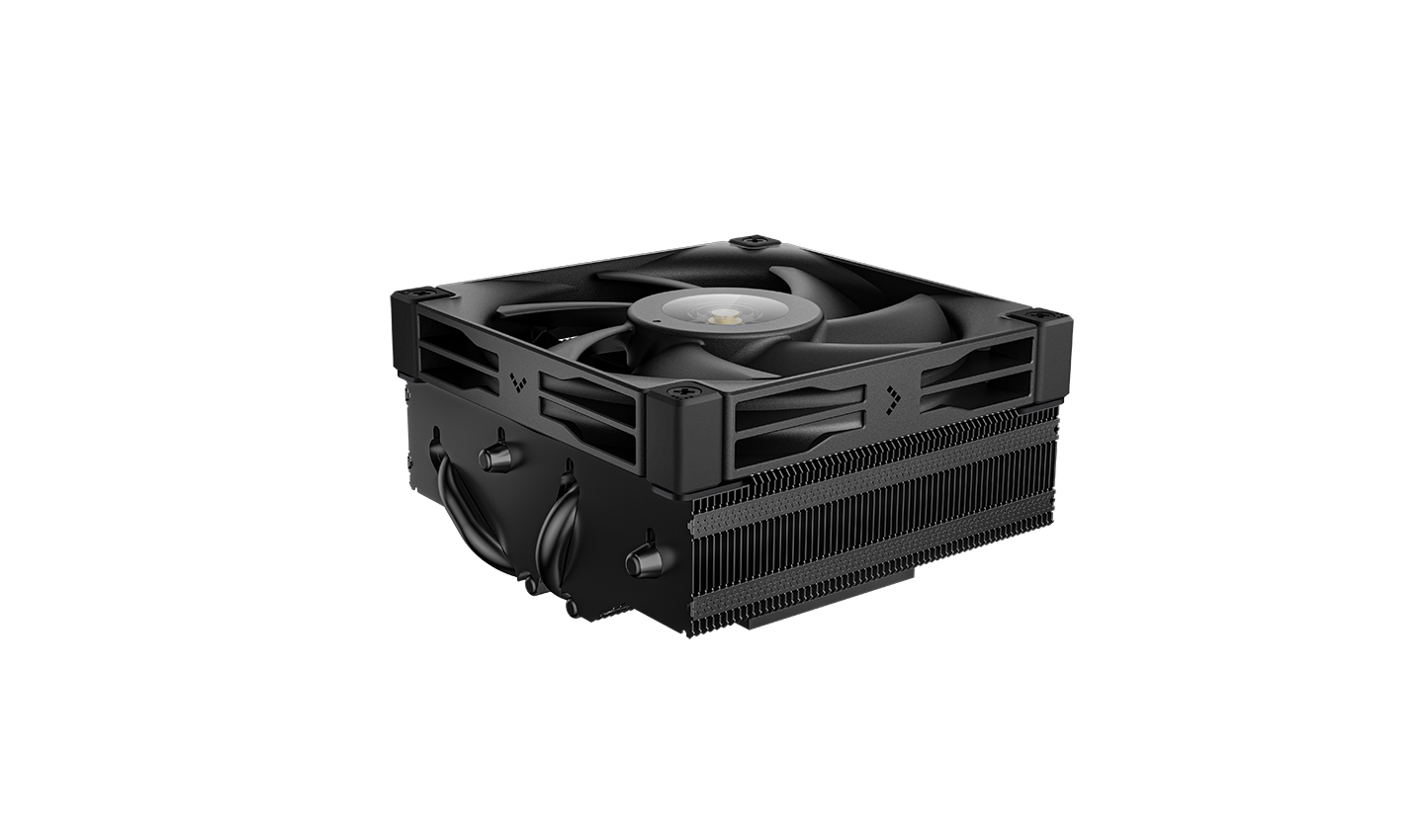 COOLER DeepCool "AN400 BK" skt. Intel si AMD, racire cu aer, vent. 92mm, 500 - 2950 RPM, 4 heatpipies, inaltime 52.5mm, iluminare LED alb,"R-AN400-BKWNMN-G" - imagine 2