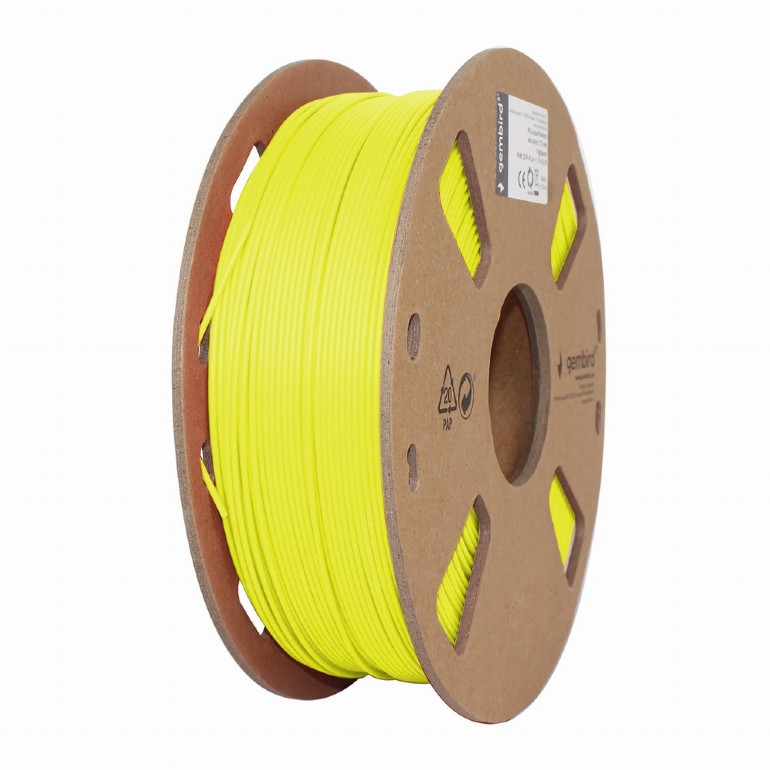 FILAMENT GEMBIRD pt. imprimanta 3d, PLA, 1.75mm diamentru, 1Kg / bobina, aprox. 330m, topire 190-220 grC, flame-bright yellow, "3DP-PLA1.75-01-FY"