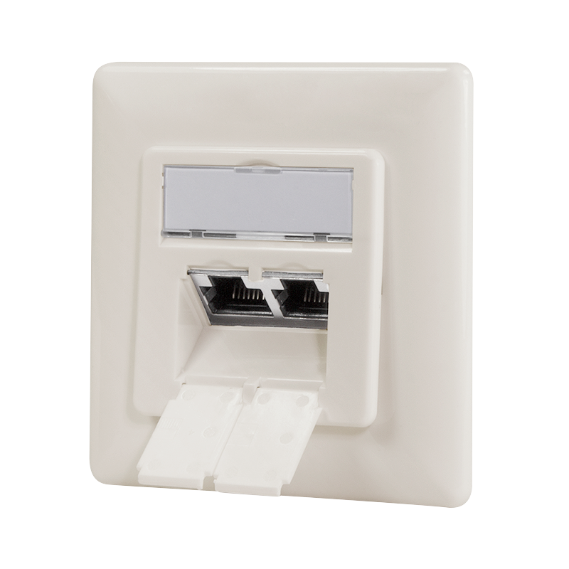 PRIZA RJ-45 aplicabila cu 2 iesiri LOGILINK pt. cablu FTP, Cat6A, RJ-45 (M) x 2, ecranat, plastic cu metal, pure white, 1 buc, "NP0128"