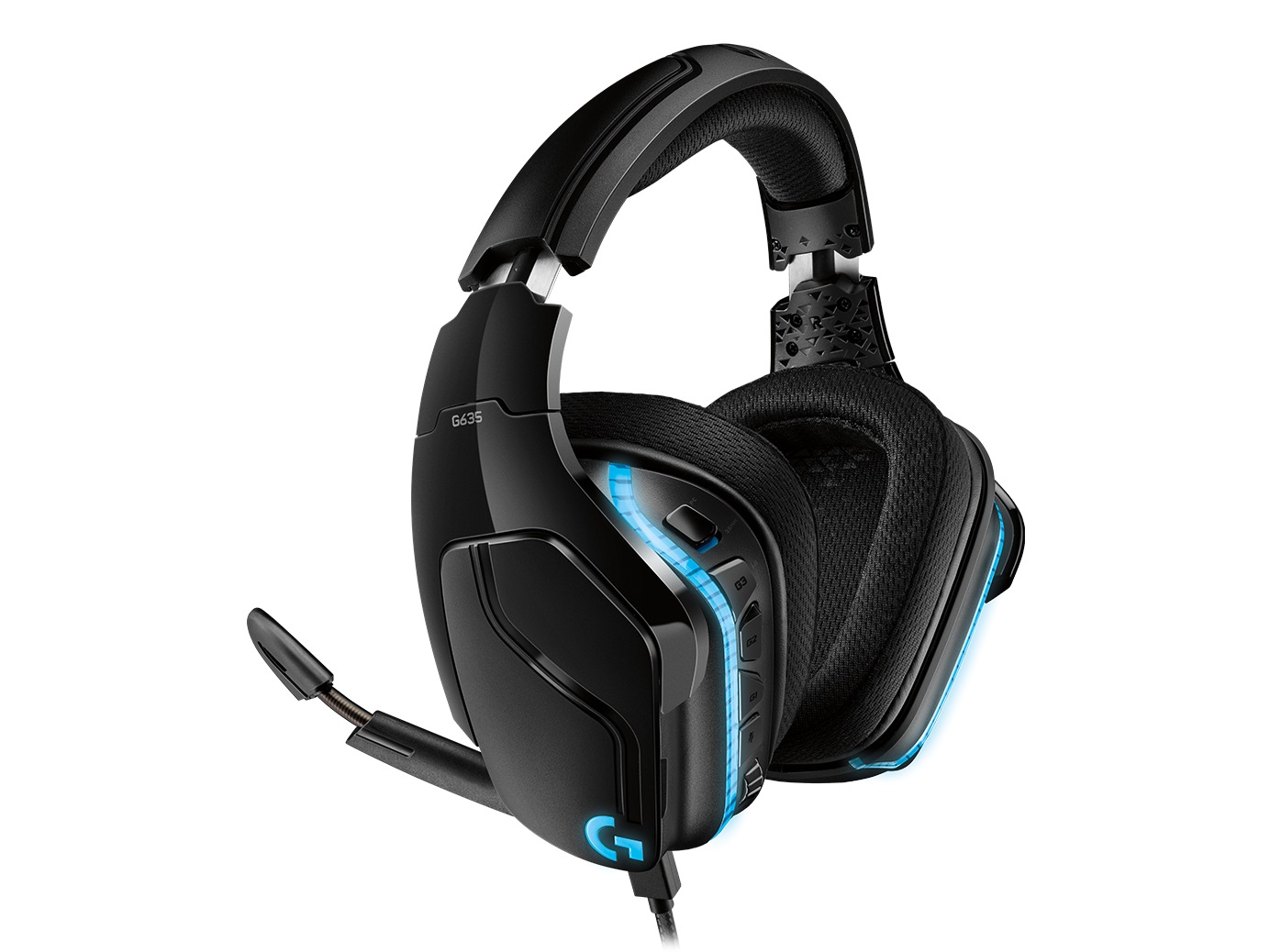 CASTI Logitech, "G635", cu fir, gaming, utilizare multimedia, microfon pe brat, conectare prin Jack 3.5 mm, USB 2.0, negru, "981-000750", (timbru verde 0.8 lei)