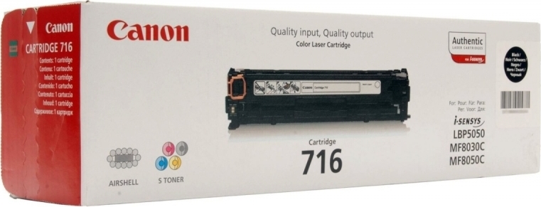 Toner Original Canon Black, CRG-716B, pentru LBP-5050|MF-8030|MF-8040|MF-8050|MF-8080, 2.3K, (timbru verde 1.2 lei) , "CR1980B002AA"