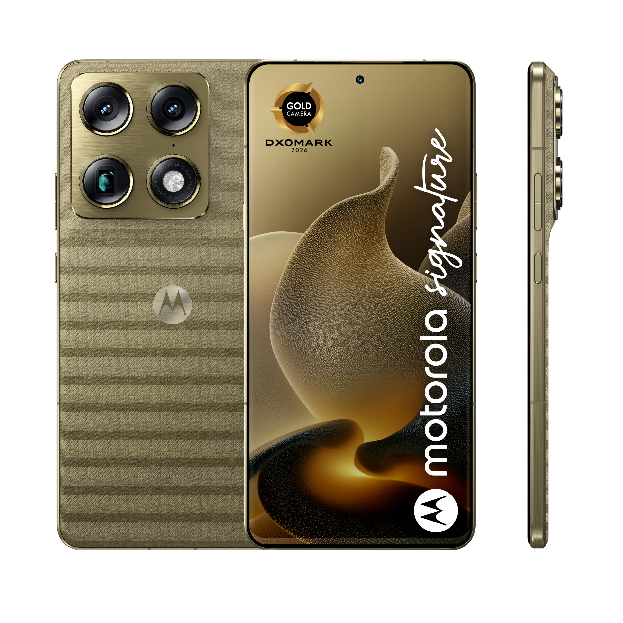 Smartphone Moto Signature 512GB 16GB RAM 5G Dual SIM Martini Olive "PBAB0003SE" - imagine 2