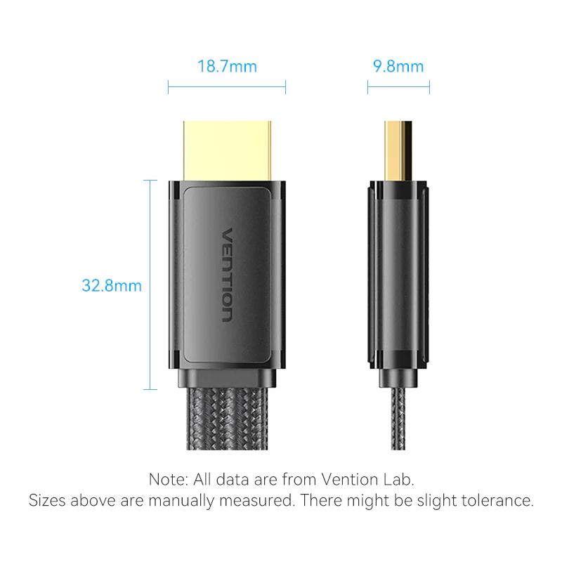 Cablu video Vention, HDMI (T) la HDMI (T), 10m, rezolutie 8K, conectori auriti, negru, "AANBL" - 6922794780248