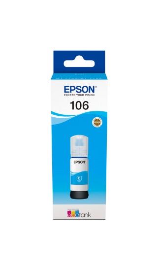 Cartus Cerneala Original Epson Cyan, nr.106, pentru L7160|L7180, 70ml, (timbru verde 0.15 lei), "C13T00R240"(RAPO)