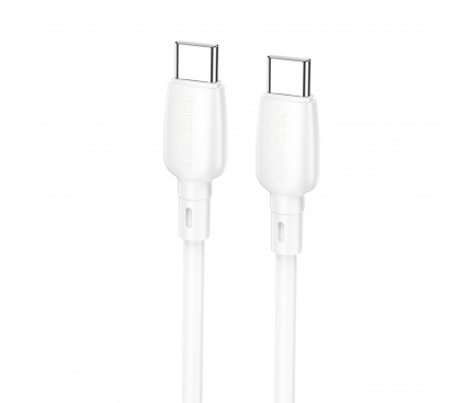 CABLU alimentare si date Borofone "BX93", Charging Data Cable pt. smartphone, USB Type-C la USB Type-C, 60W 3A, 1m, alb "6941991103209" (timbru verde 0.18 lei)