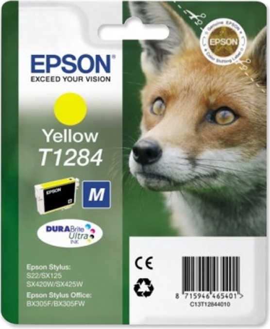 Cartus Cerneala Original Epson Yellow, T1284, pentru S22|SX125, , (timbru verde 0.15 lei), "C13T12844011"