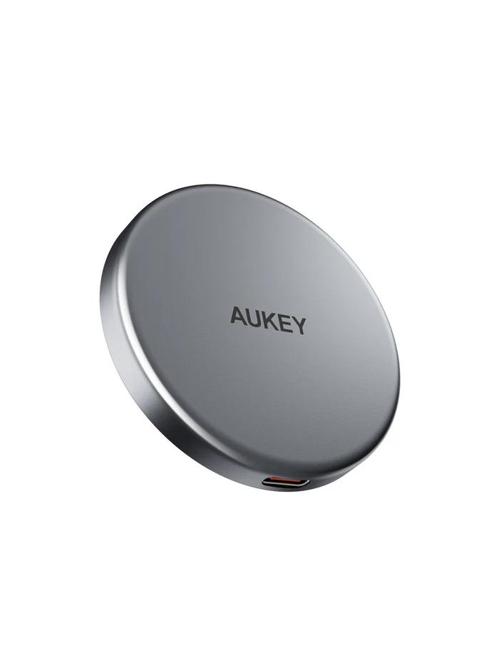 Statie de incarcare wireless Aukey, LC-MC10, 15W, fast charge, 1 x USB-C, negru, "LLTSN1048333" (timbru verde 0.18 lei) - 689323787036