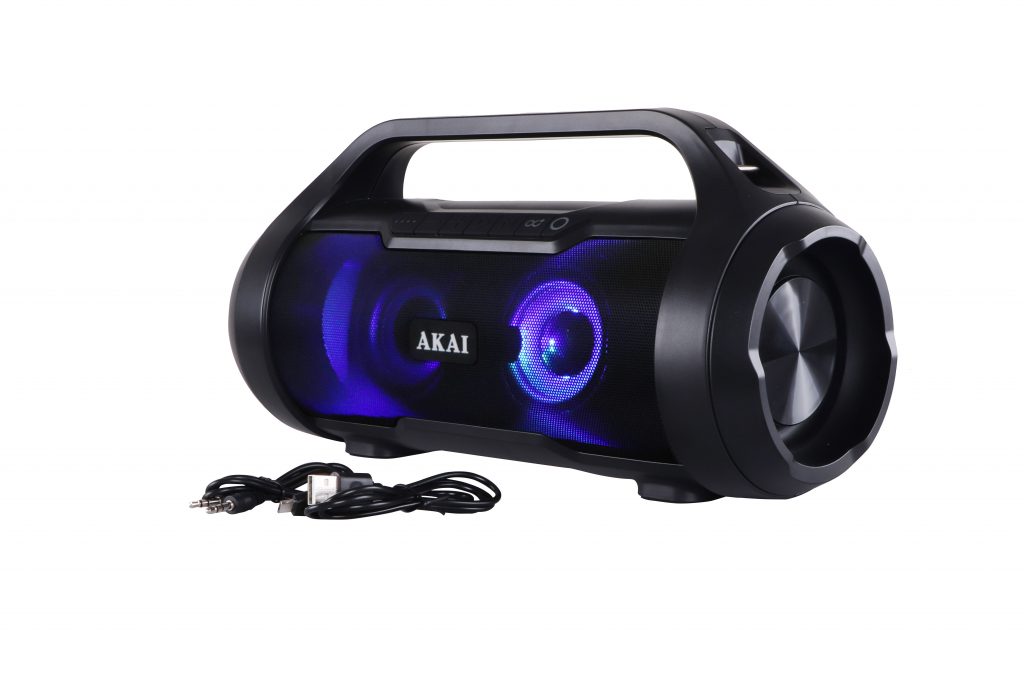BOXE portabile AKAI, compact 2.0, RMS 15W, Bluetooth, conector Bluetooth, Jack 3.5mm, USB, negru, "ABTS-50" (timbru verde 4.00 lei)