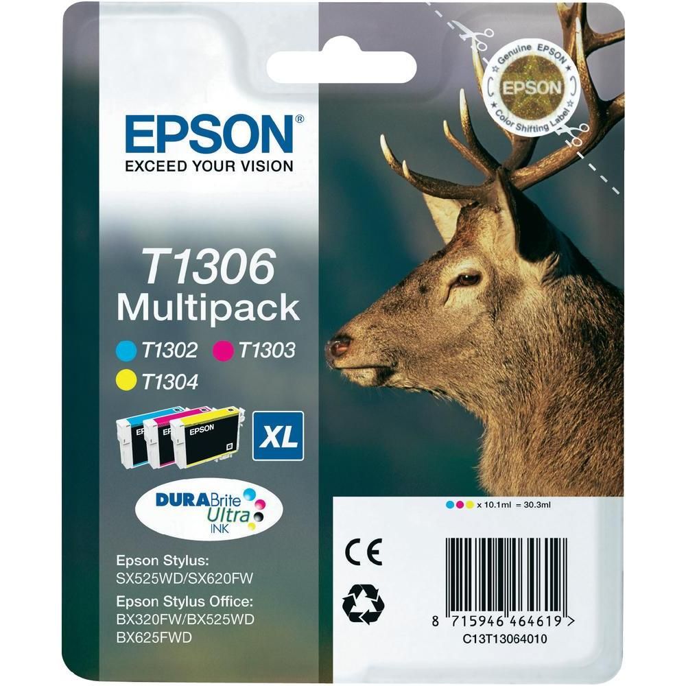 Combo-Pack Original Epson CMY, T13064010, pentru STYLUS SX525, , (timbru verde 0.45 lei), "C13T13064010"