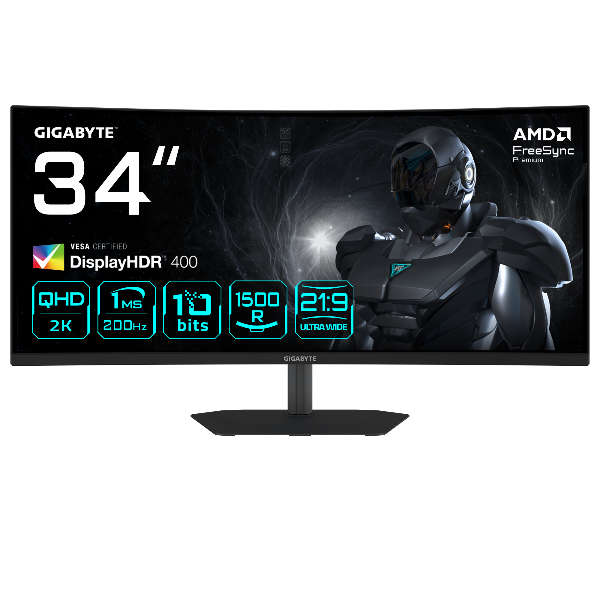 Gaming G34WQC2 Curbat 34 inch UWQHD VA 1 ms 200 Hz HDR FreeSync Premium "G34WQC2" (timbru verde 7 lei)
